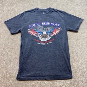 Mount Rushmore National Memorial Eagle Shirt Mens Medium Gray Graphic Tee